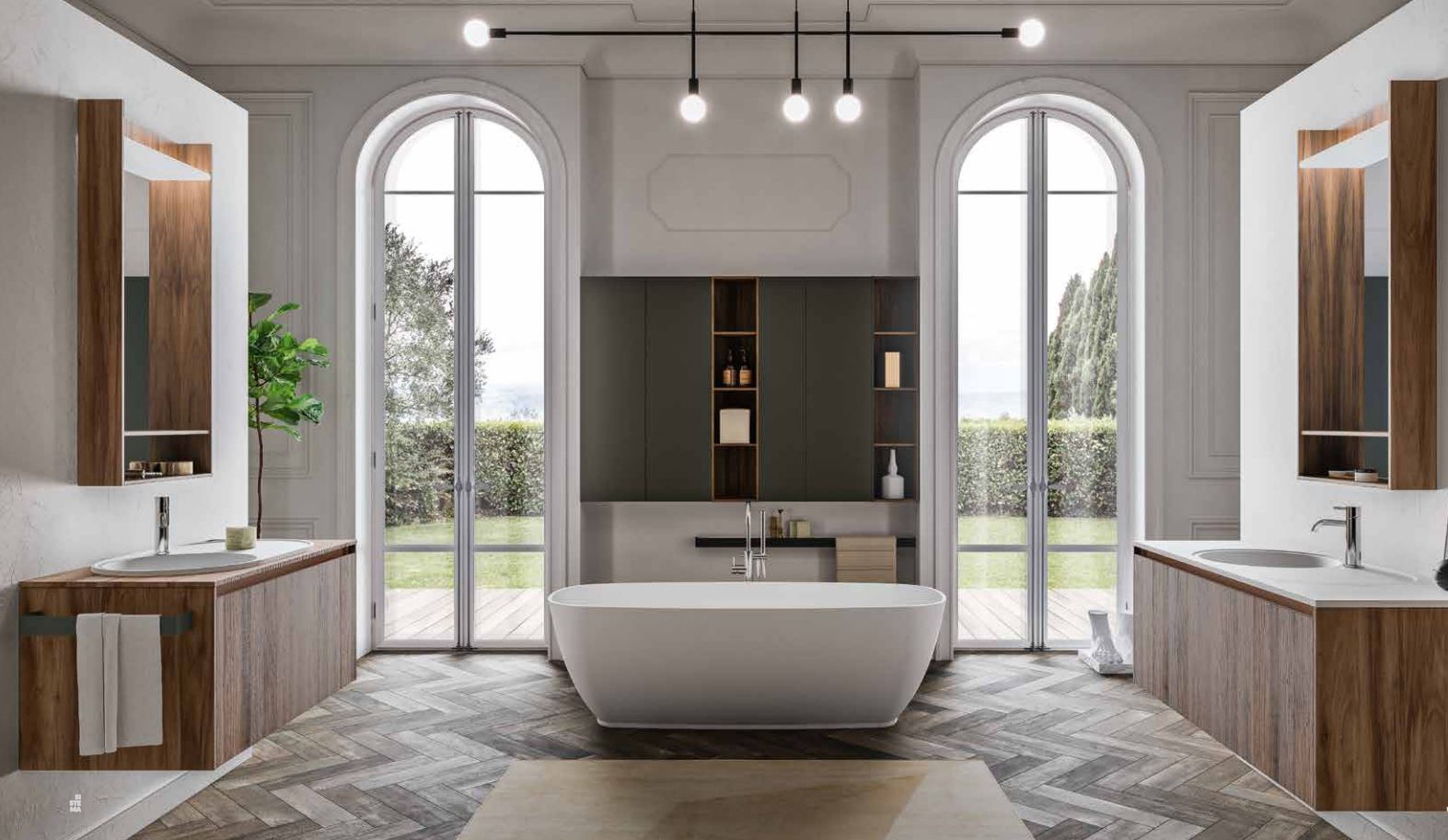 mobile bagno con cestoni per lavandino