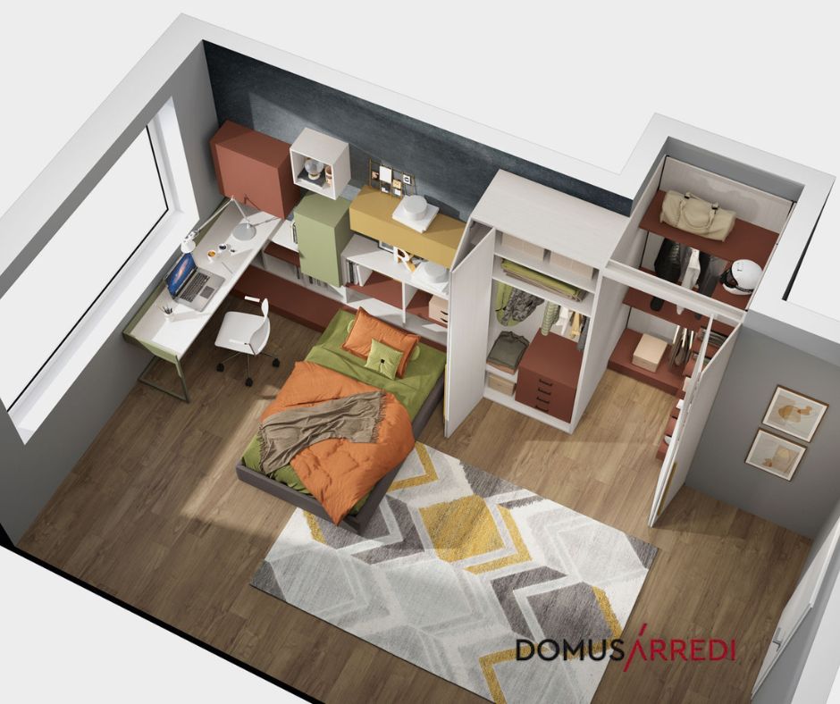cameretta bianca verde lilla