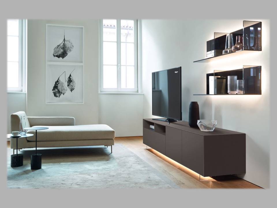 mobile tv laccato caffe 