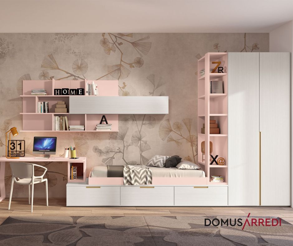 letto con comodini integrati
