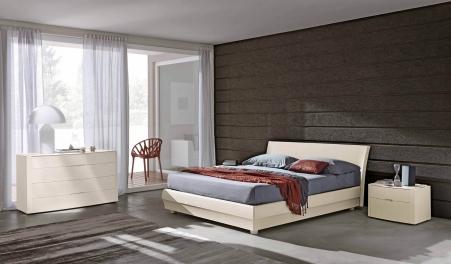 Napol .. gruppo letto Elti - Eric in rovere laccato bianco segnale
