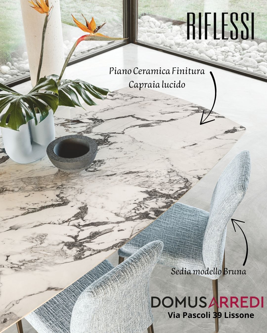 CERAMICA FINITURA CAPRAIA PER TAVOLI RIFLESSI