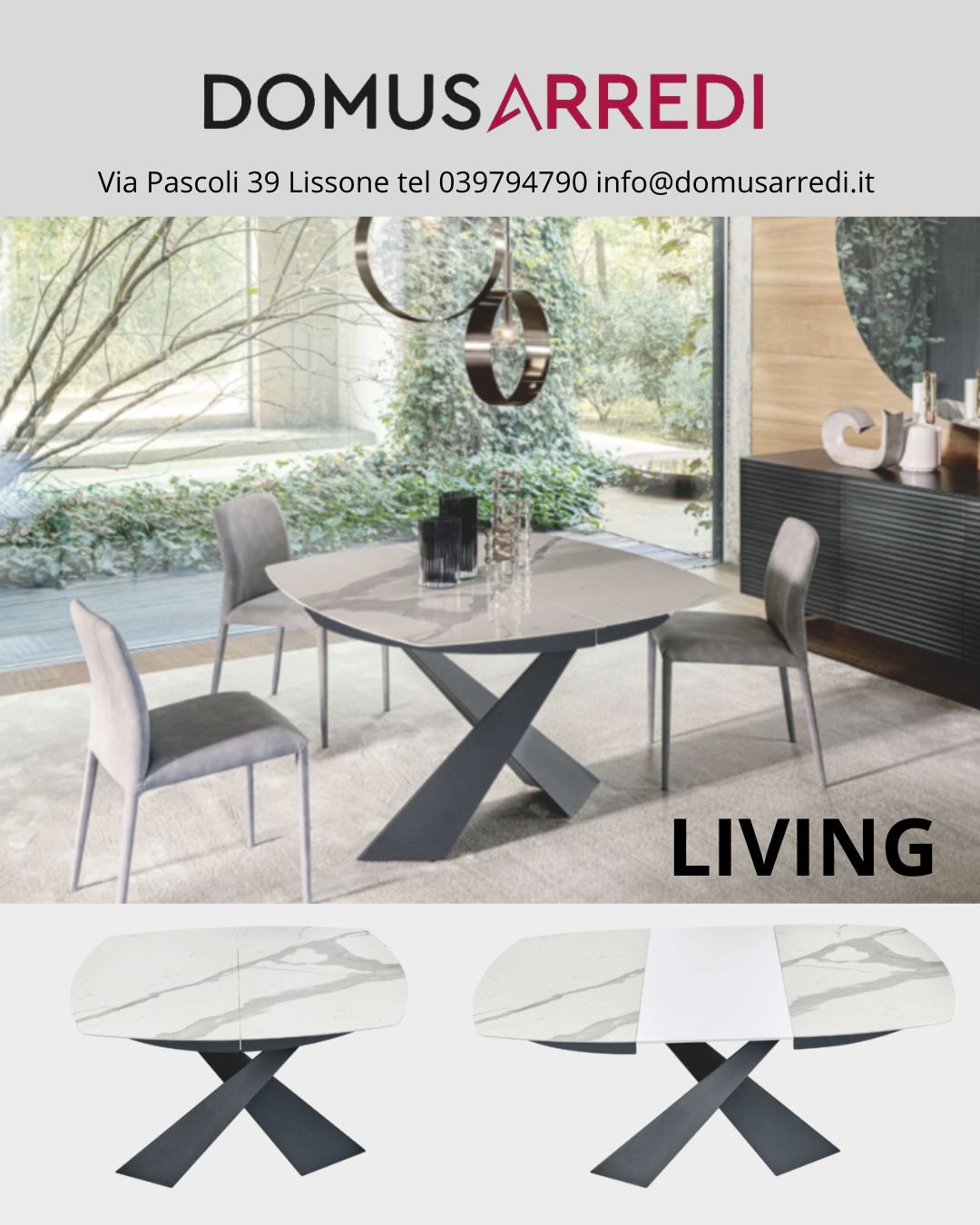 tavolo allungabile modello Living Riflessi